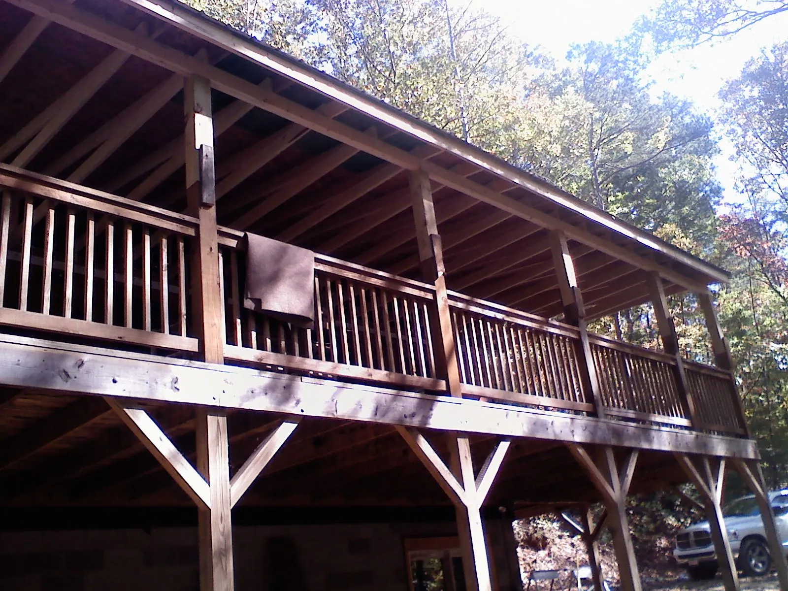 Timber framing under a new elevated porch and deck — Roof Leak Repair in Maggie Valley by Roofing Brothers